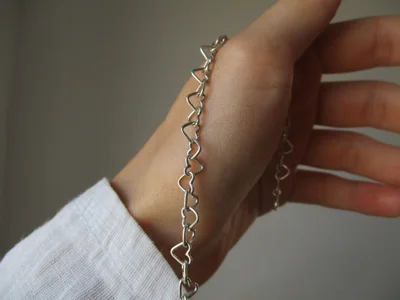 دستبند زنجیر قلبی