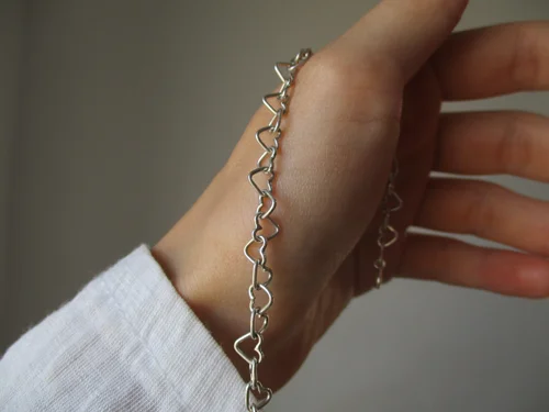 دستبند زنجیر قلبی